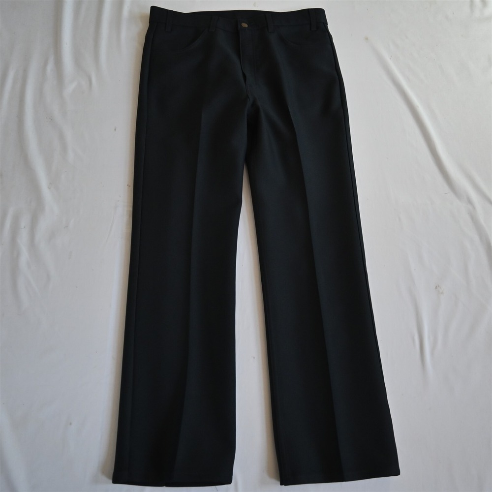Vtg Levi's 38x32 Navy Blue Polyester Vtg 517 Bootcut 5 Pocket Mens Pants